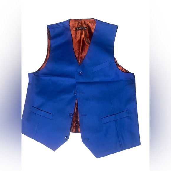YuanLu Boys' 5-Piece Formal Suit Set - Royal Blue - Size 18Y (Fits 14-16) - Picture 4 of 6